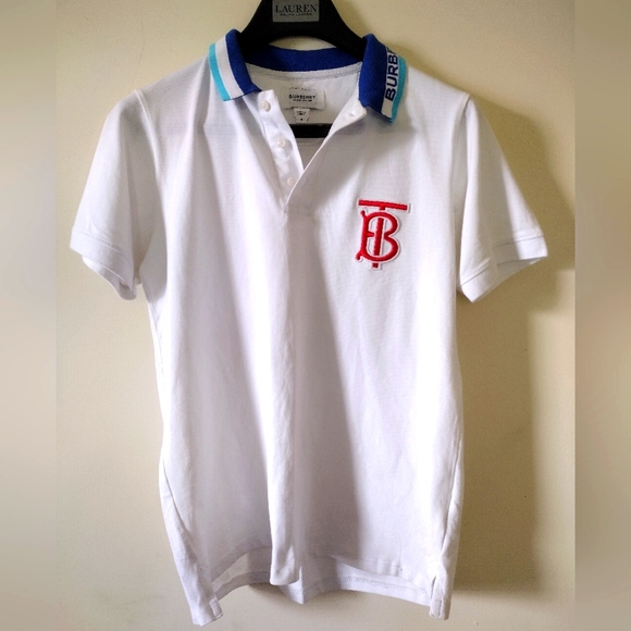 LIKE NEW Authentic Burberry Logo Embroidered Cotton Piqué Polo Tee - Picture 1 of 7